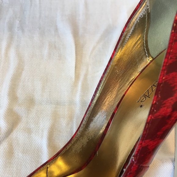 Red leopard platform heels - Picture 6 of 7